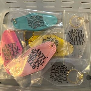 Antisocial milfs club motel keychains
